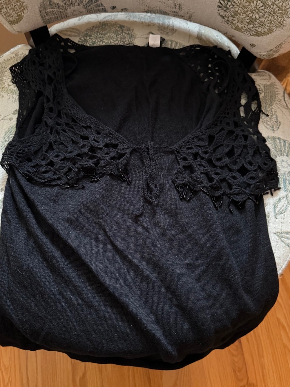 Moda International Black Knitted Overlay Top - large